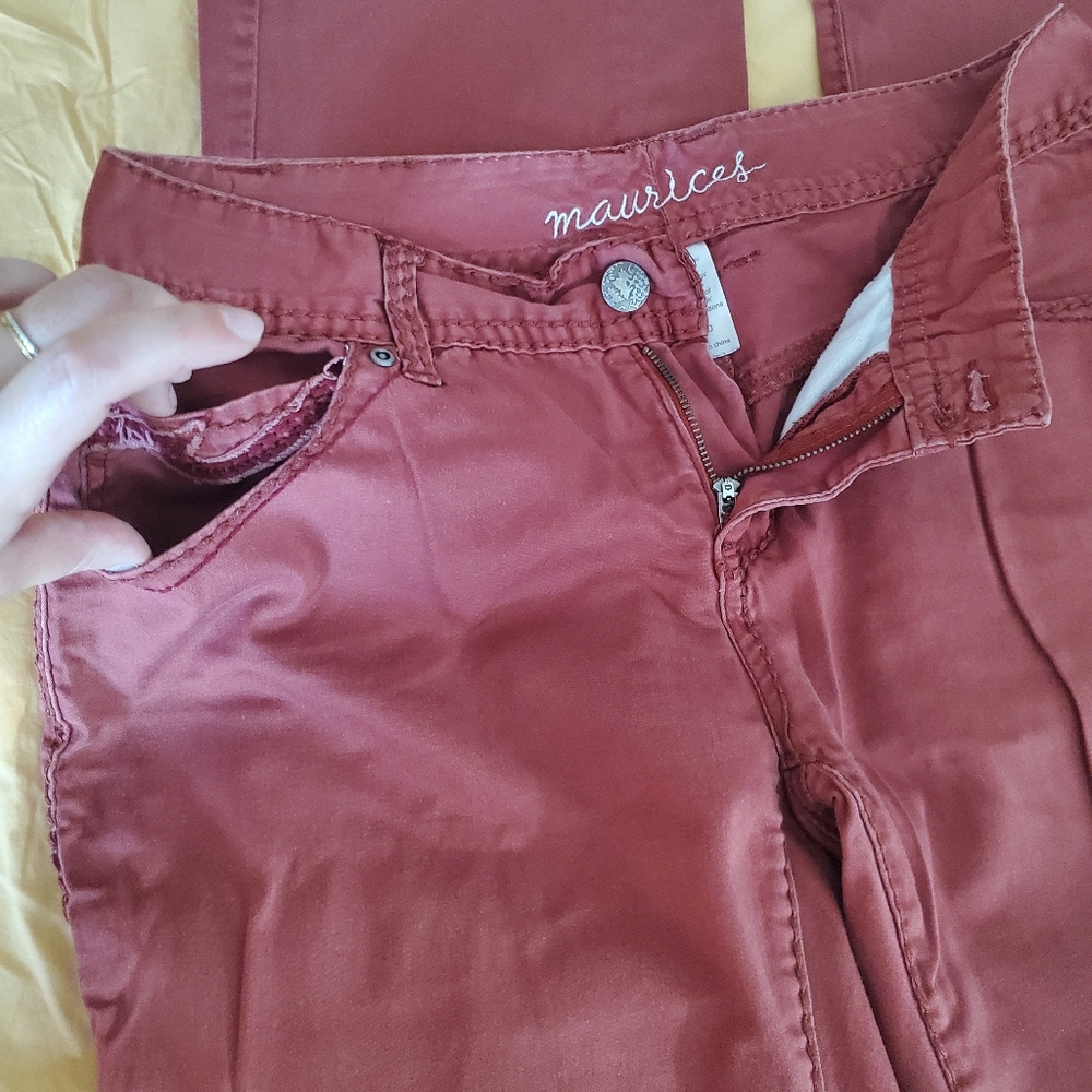 Maurices Rust Colored Flare Trousers - Picture 3 of 7